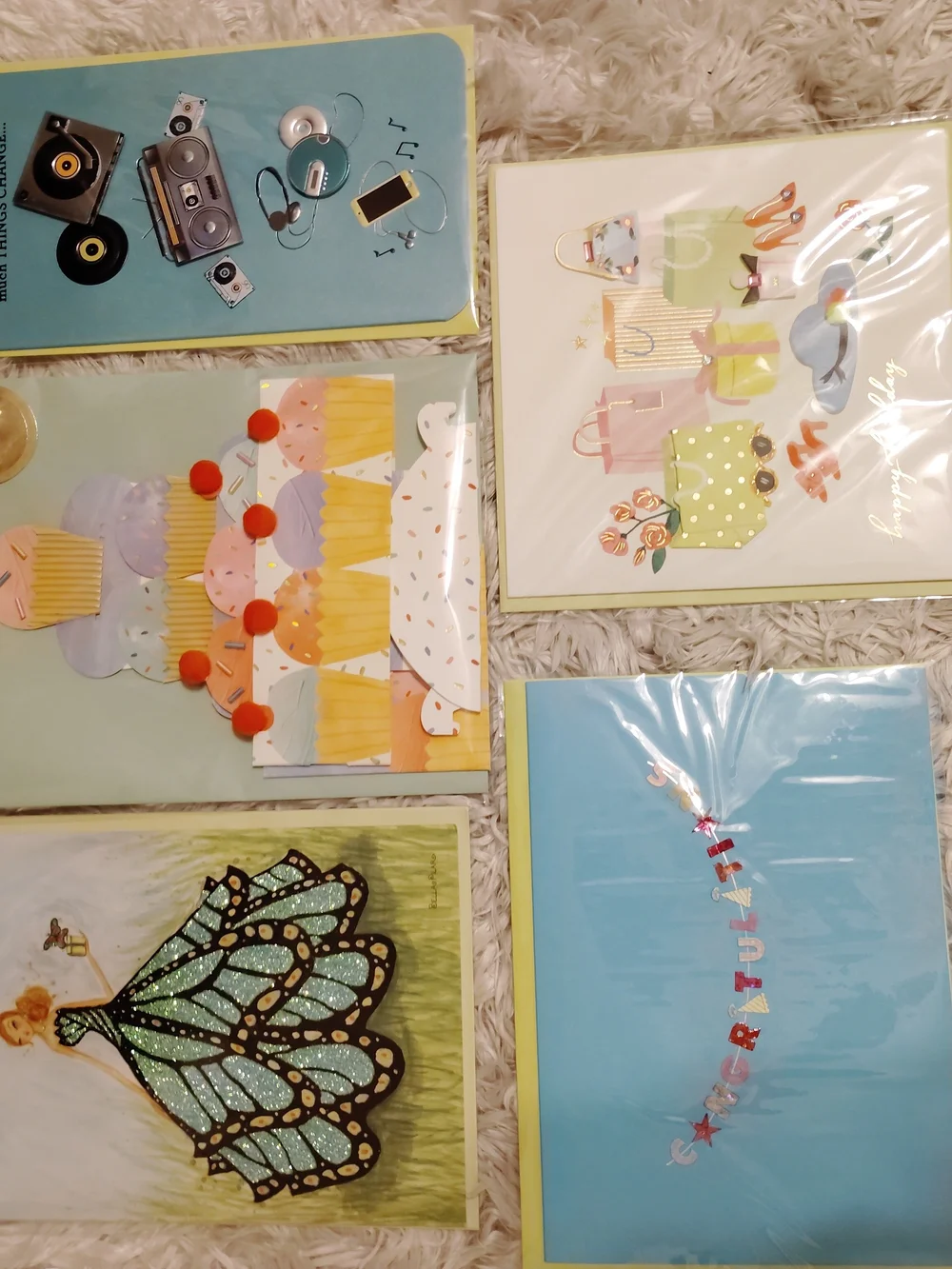 Papyrus Greeting Card  Premium Lot Of 5 New 3D Jewel Embellished (83)